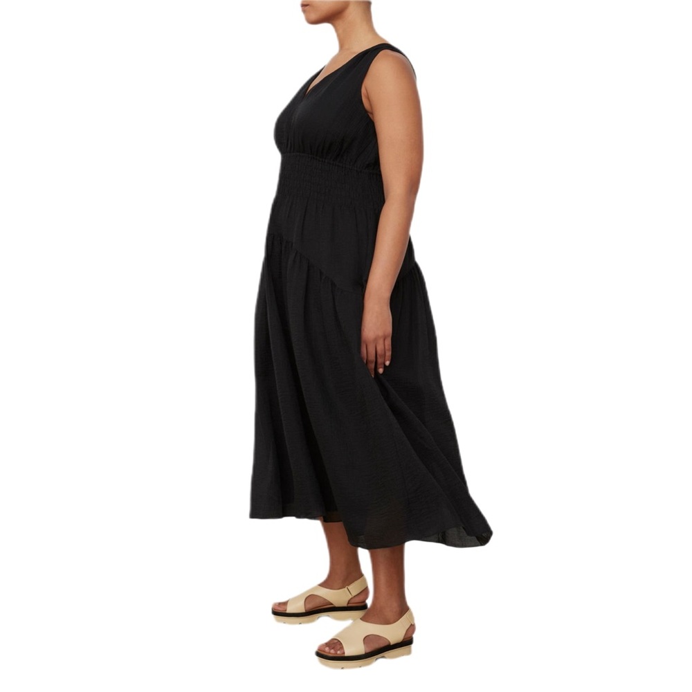 Vince Black Smocked Tiered Midi Dress plus 1X - Picture 11 of 13